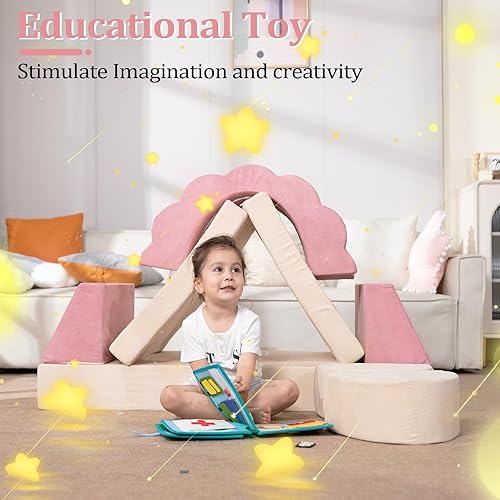 Miniatura 6 de LOAOL Sofá de Juego para Niños 10 Piezas, Sofá de Juego Modular para Niños, Sofá de Espuma Multifuncional para Niños Pequeños, Sofá de Juego