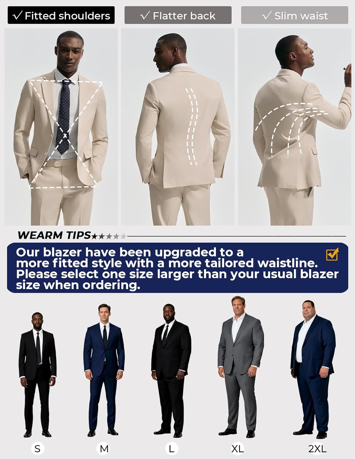 PJ PAUL JONES Mens Suit 2 Piece Classic Fit Suits Two Button Casual Blazer Suit Sets Business Dress Suit Party Weddding