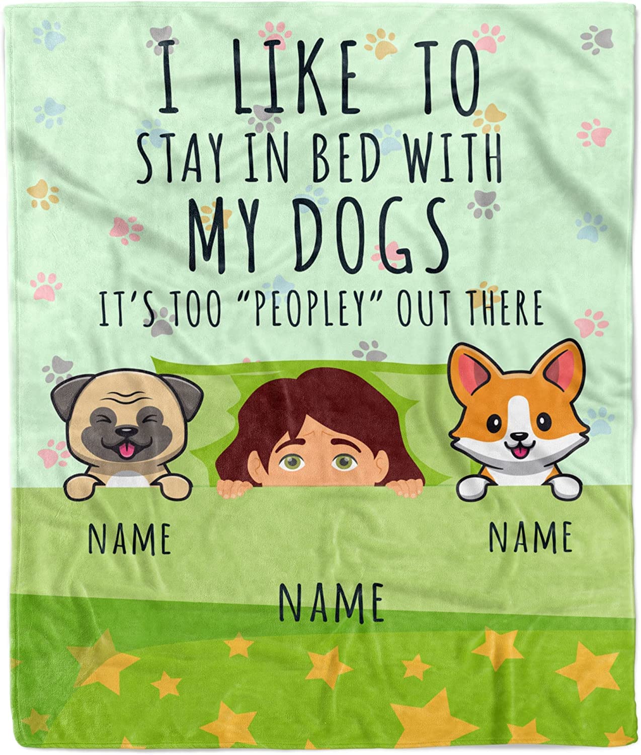 Couverture personnalisée pour chien introverti - Nom Doggo personnalisé - Couverture polaire maladroite pour les amoureux des animaux de compagnie - Couverture unique pour chien - 152,4 x 203,2 cm