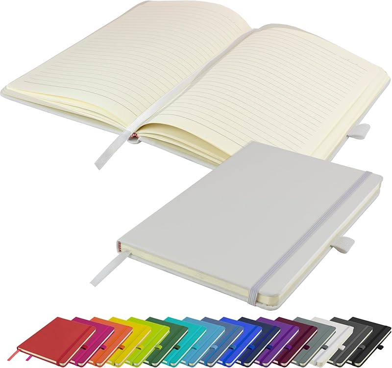 Cahier A5, nouveau cahier à couverture rigide, carnet de notes, bloc-notes (blanc)