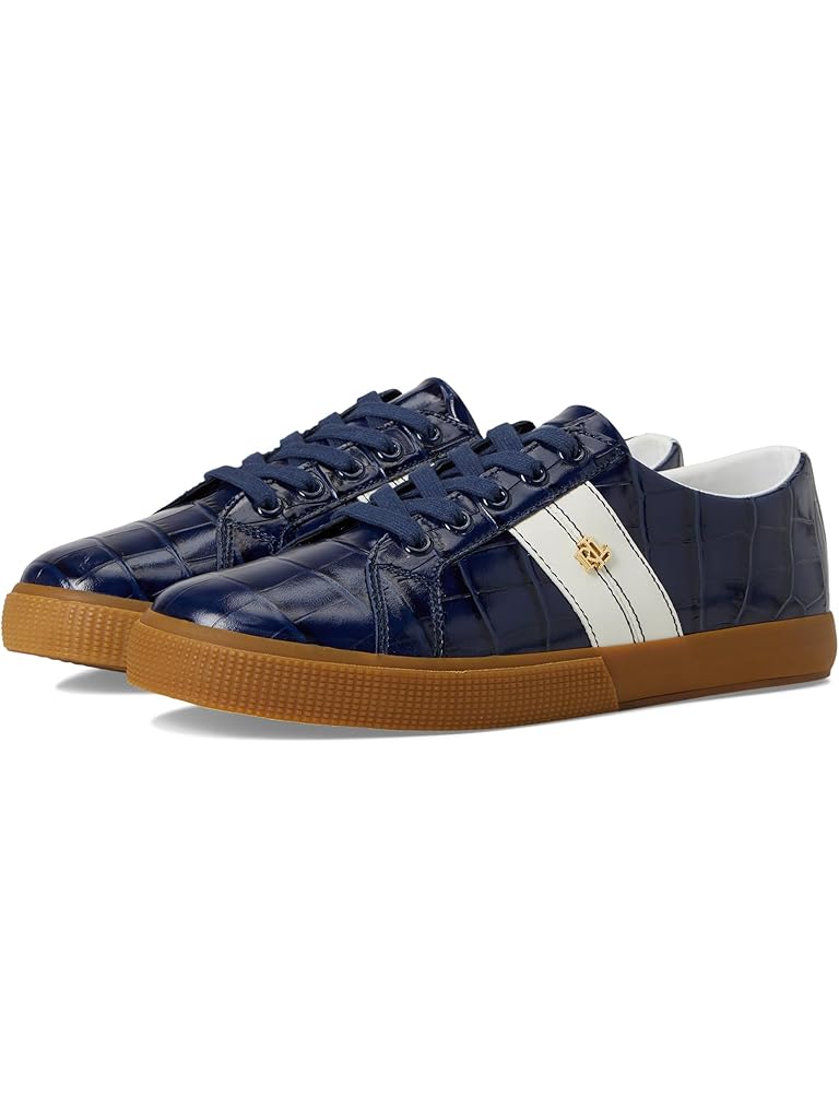 Lauren Ralph Lauren Janson Ii Croc-Embossed Leather Sneakers