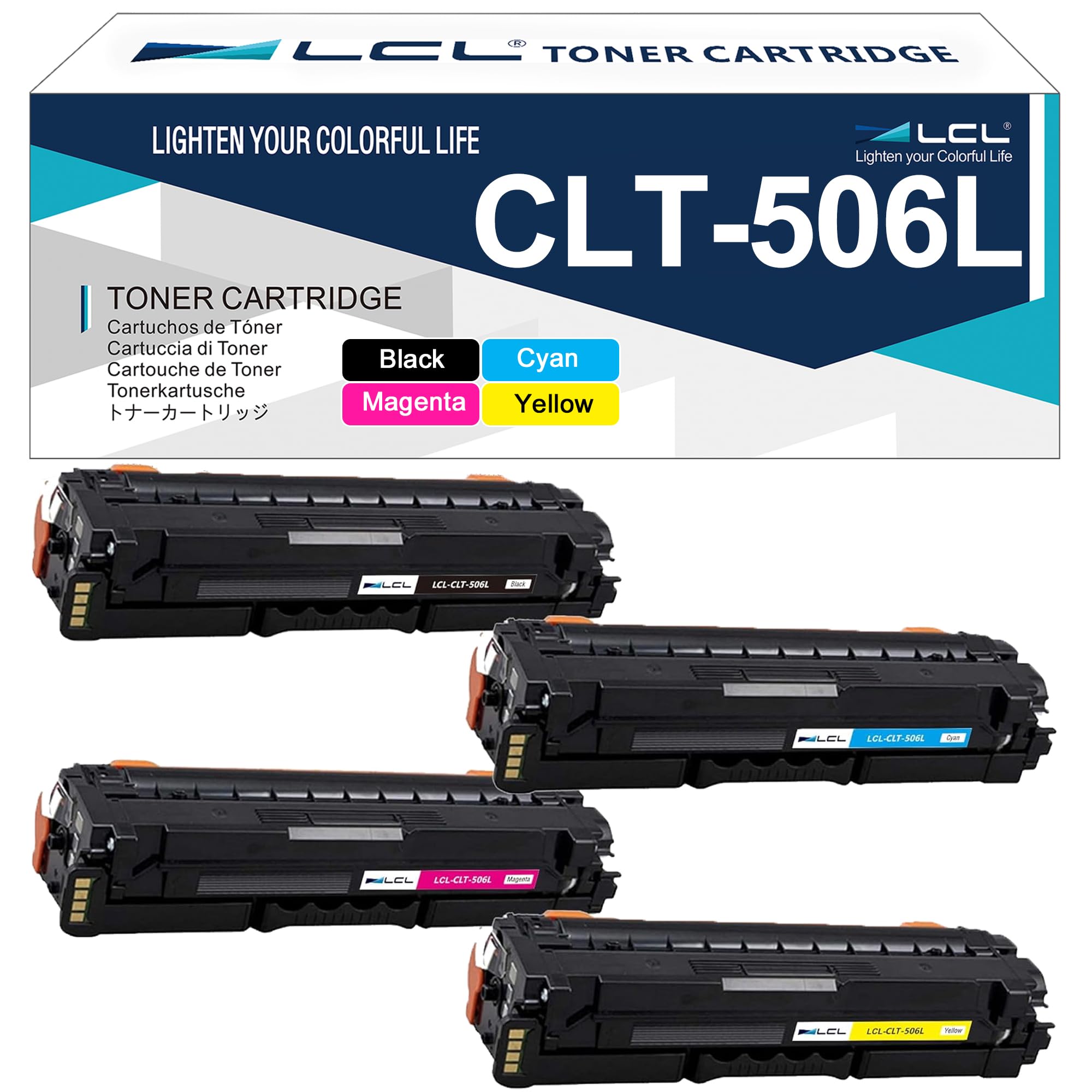 LCL Regenerowana kaseta z tonerem CLT-506L CLT-K506L CLT-C506L CLT-M506L CLT-Y506L (1 czarny 1cyjan 1magenta 1 żółty) zamiennik do Samsung CLP-680 680DW 680DN CLX-6260FR 6260FD 6260FW