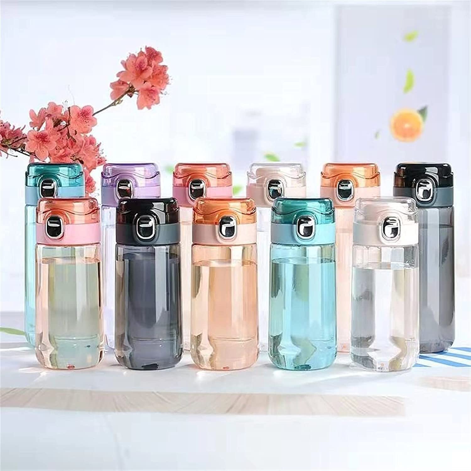 Trinkflasche Wasserflasche 500 ml Sportwasserflasche tragbare Getränkewasserflasche for Vorräte Geschenke Tour Fahrrad im Freien Sportflaschen Trinkflasche Fitness(Orange,501-600ml)