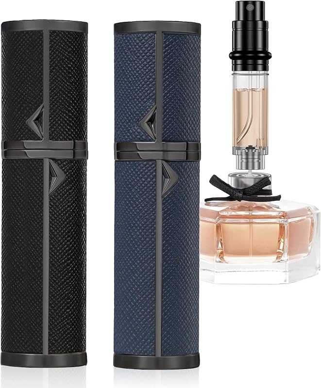 muilsae AB00 Frasco Atomizador Recarregável para Perfume 5 mL, Preto e Azul-escuro