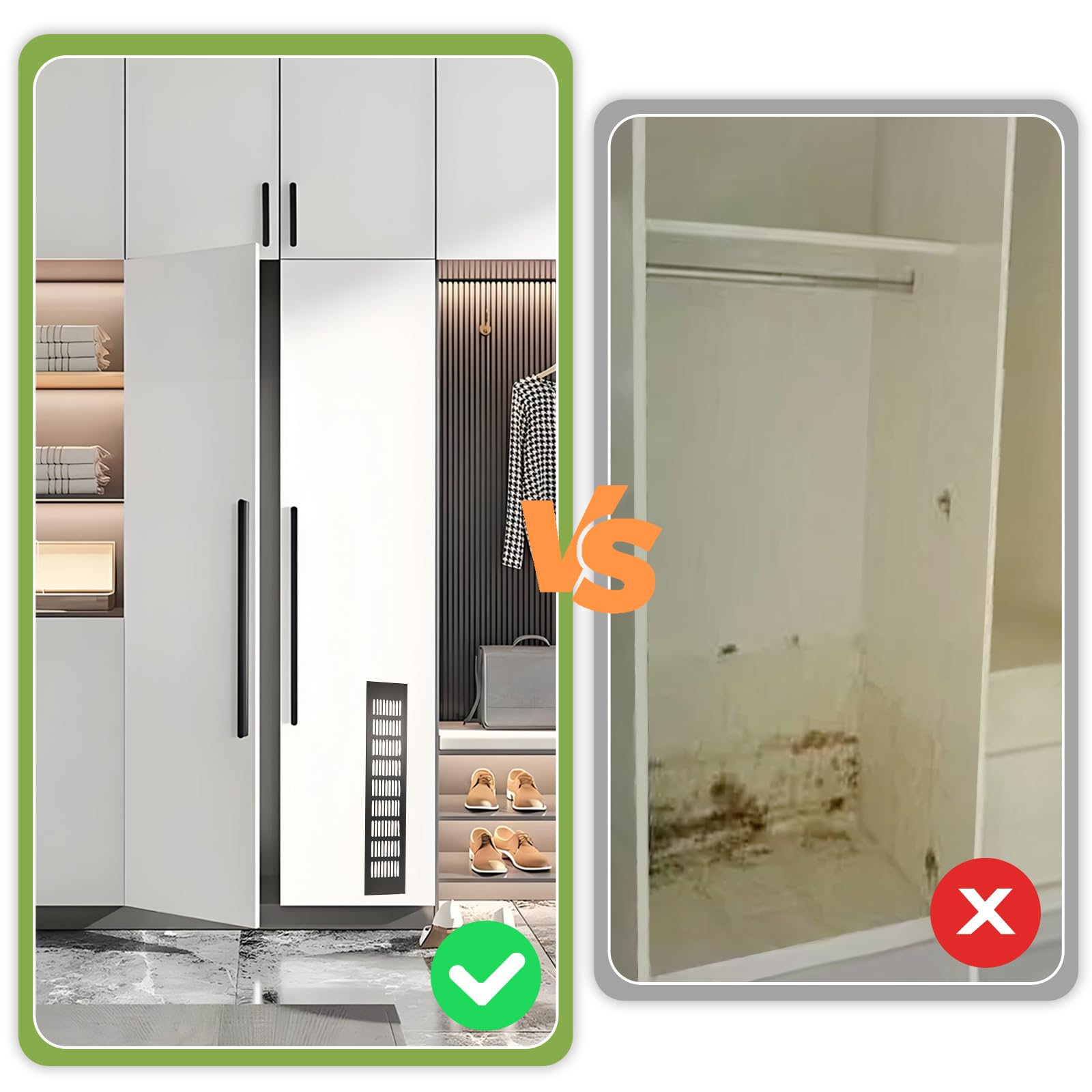 Dshunnc 2 Stück Lüftungsgitter Rechteckig, 30x8cm Aluminium Belüftungsgitter Tür, Türlüftungsgitter Weiß Mit 8 Schrauben, für Schuhschrank, Wohnzimmer, Bad, Küche Lüftungsgitter Kühlschrank - 5