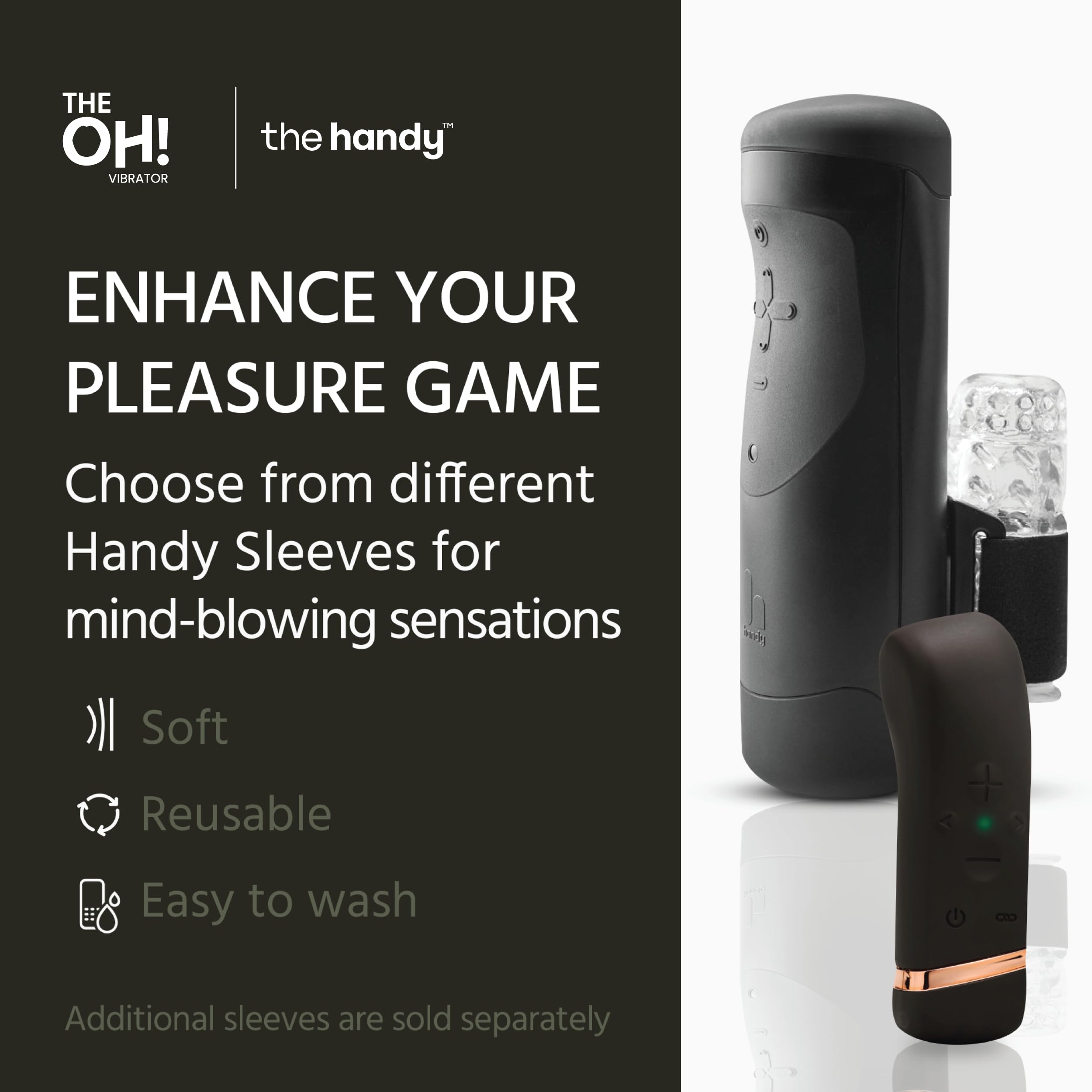 Amazon.com: The HANDY Masturbator and Oh! Vibrator Bundle - Interactive  Male Stroker and Adult Sex Toys for Women : Health & Household