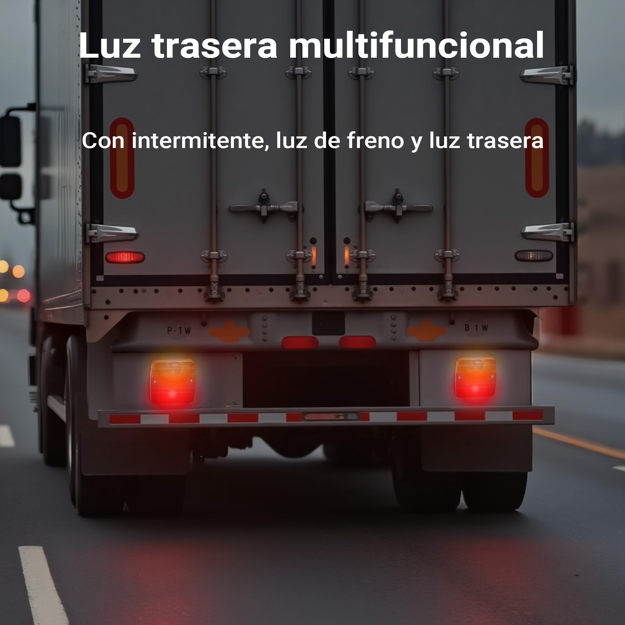 WilTec Set iluminación trasera para remolque 12 piezas Enchufe 13 polos Cable 5m Reflectantes Marcado E