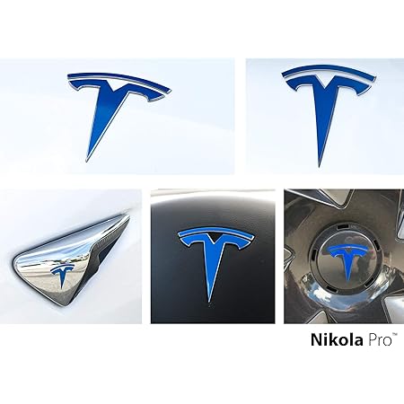 Nikola Pro Tesla Model 3 Logo Decal Wrap Kit (Gloss Blue)