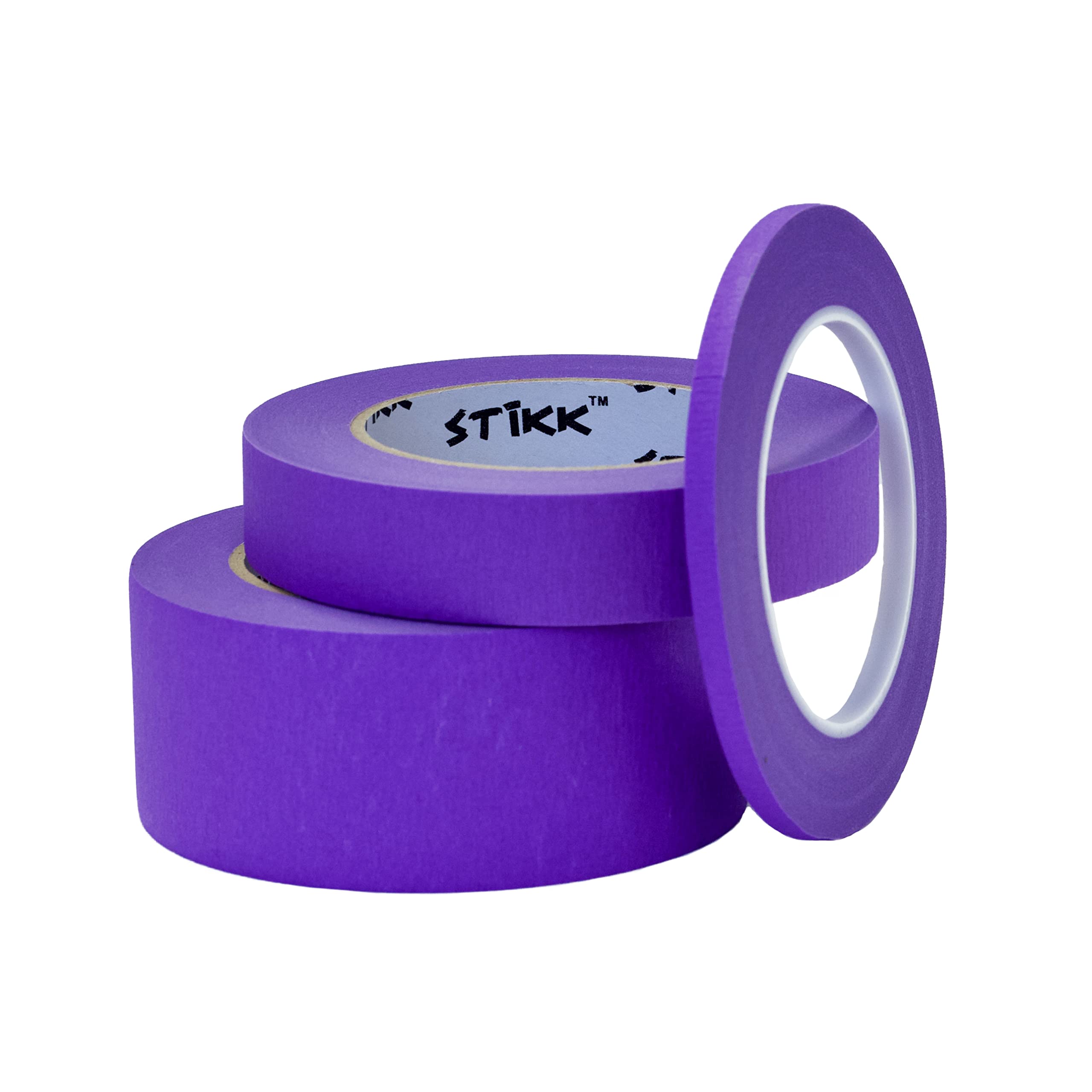 STIKK Cinta adhesiva para pintores de 1/4 pulgadas x 60 yardas, color morado, 14 días de limpieza, borde fino, cinta de carrocero de acabado estrecho (0,25 pulgadas x 6 mm)
