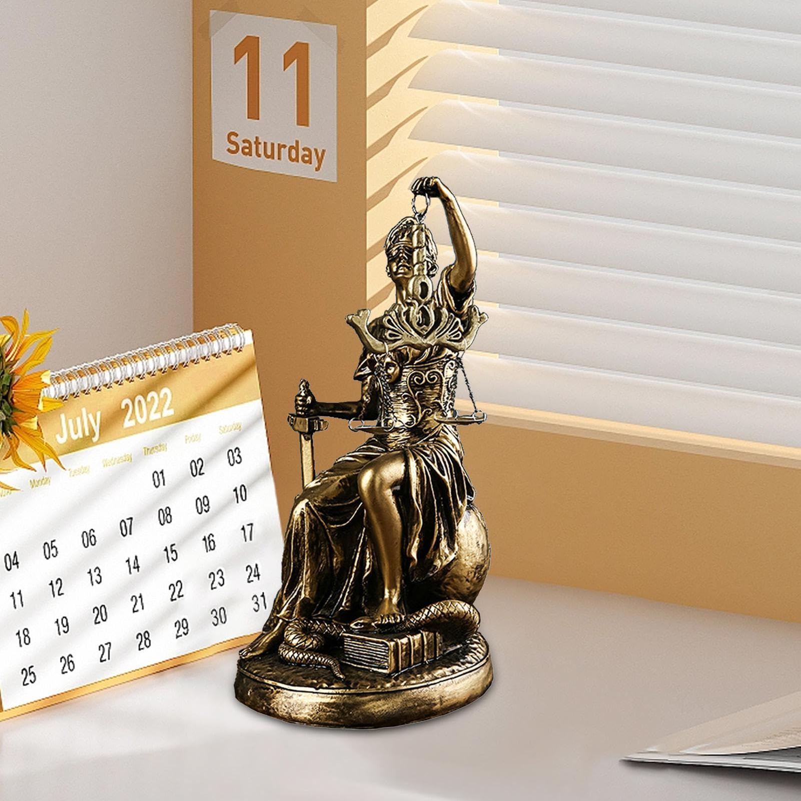 Statuetta Lady Justice In Resina | Dea Della Giustizia Bendata Con Bilancia, Decorazione Per Studio, Biblioteca O Ufficio