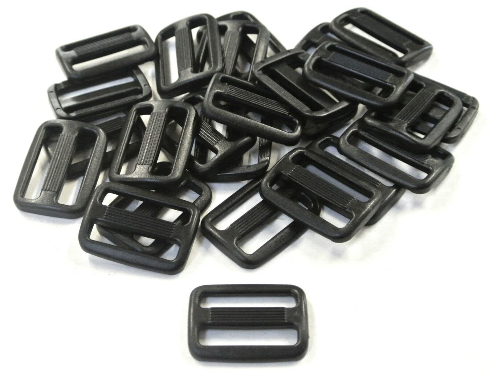 Church Products UK 25mm Black Plastic 3 Bar Slides Triglide Adjustable For Webbing Straps Bags Handles Dog Leads Collars (25)