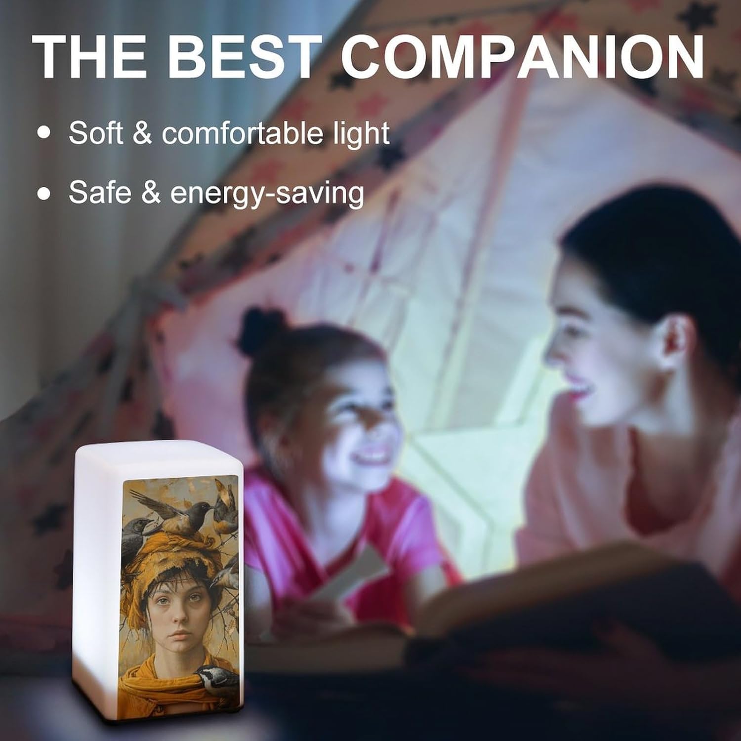 Desk Lamp for Office Home Dimmable Small Desk Lamp Bird on Head Battery Operated Lamp for Reading Study Work