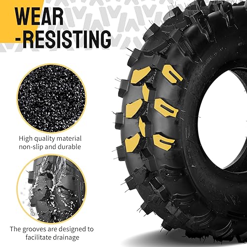 Miniatura 8 de Neumáticos ATVUTVcortacésped 19x7-8, 6PR, sin cámara, 19x7x8 neumáticos todo terreno (juego de 2, 1 par)