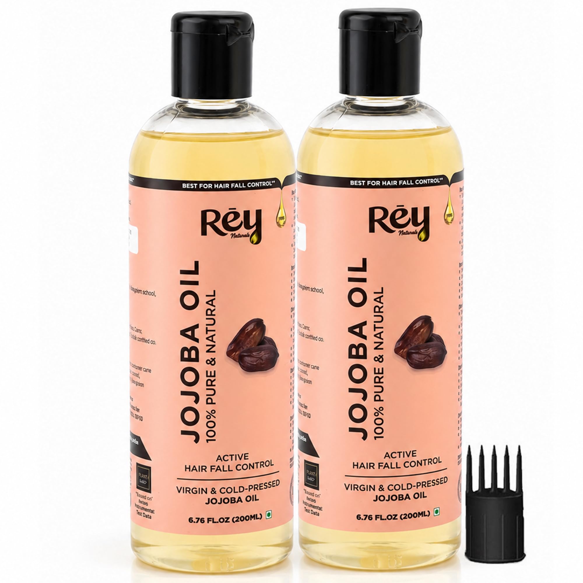 Rey Naturals Cold Pressed Jojoba Oil For Hair Growth, Skin & Face - 200ml | Pure Jojoba Oil for Face & Body Massage with Vitamin E | Virgin & Unrefined Jojoba Hair Oil For Men & Women-image-26