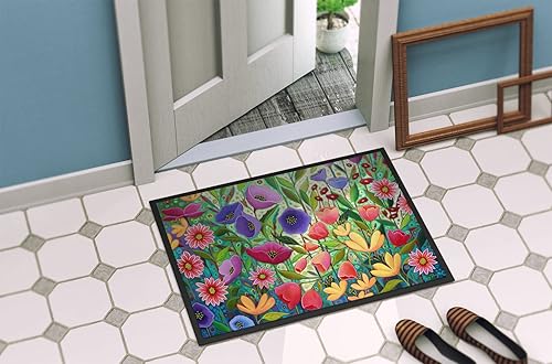 Miniatura 4 de Caroline's Treasures PPD3013JMAT - Felpudo de 24 x 36 pulgadas, diseño de flores de jardín encantado, para interiores y exteriores, para entrada,
