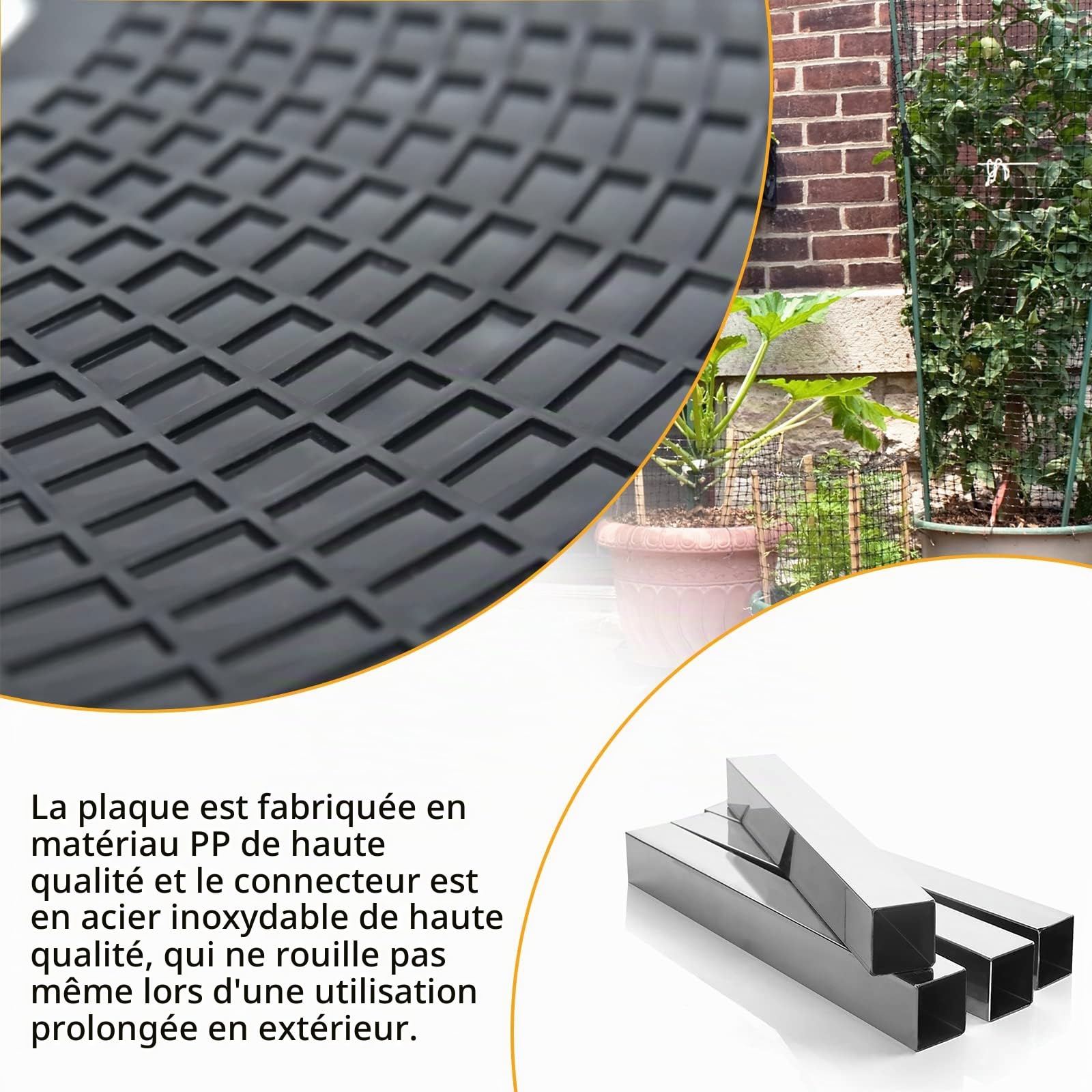 LARS360 Rouleau pour plantes de 39 à 52 cm de diamètre, réglable pour l'intérieur et l'extérieur - Avec roues rotatives à 360 °, panneau antidérapant, capacité de charge 300 kg (noir)