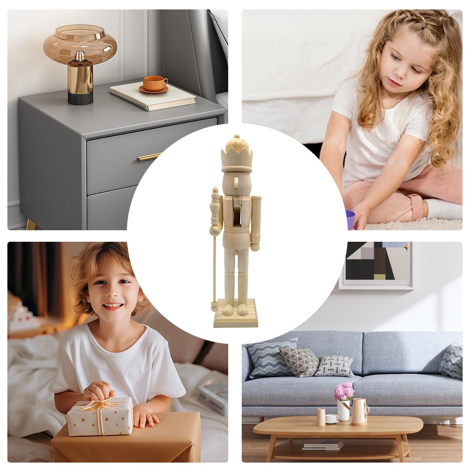 Amazon.co.jp: zwxqe 木製くるみ割り人形 クラフトキット | 未塗装の