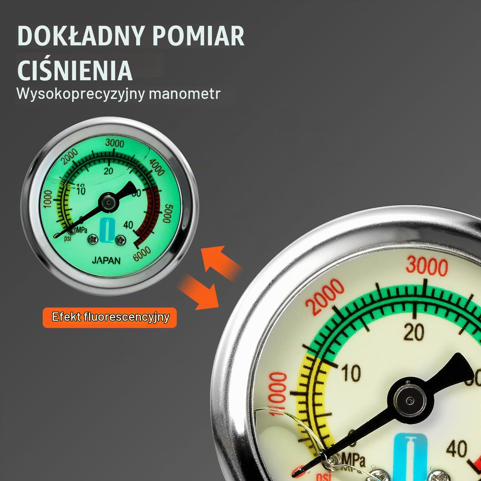 VEVOR 3-stopniowa ręczna pompa strzemionowa, ręczna pompa 4500Psi z wysokiej jakości stali nierdzewnej 301 3-stopniowa pompa do karabinu pneumatycznego, napełnianie, ładowarka strzemionowa, pistolety