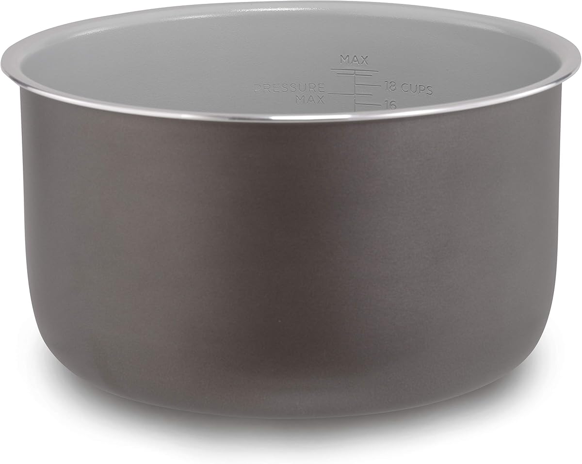 Comida de 6.5 cuartos. Olla interior antiadherente con revestimiento de cerámica, compatible con todos los Ninja Foodi de 6,5 cuartos. Modelos grises aptos para lavavajillas. 102FY300