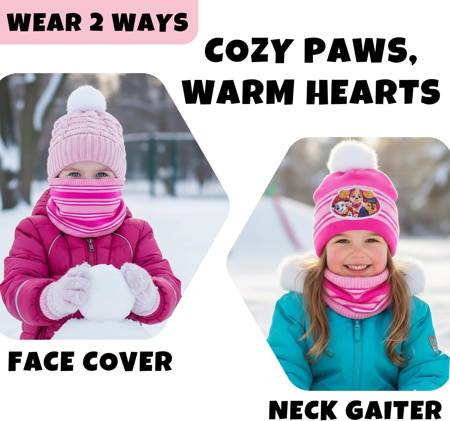 Nickelodeon Girls' JoJo Siwa or Paw Patrol Winter Hat, Gloves or Mittens, and Gaiter Set (2-7) - Image 4