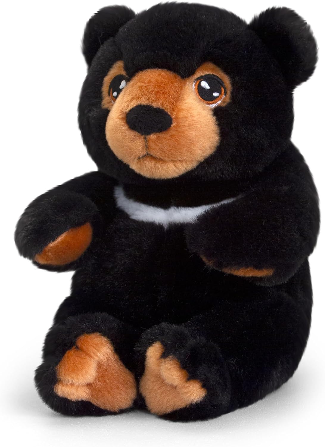 Keel Toys KEELECO SE1454 100% Recycled Soft Toy for Children – Asian Black Bear Soft Toy 18 cm