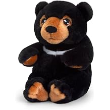 Keel Toys KEELECO SE1454 100% Recycled Soft Toy for Children Asian Black Bear Soft Toy 18 cm