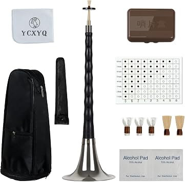 E key - Ebony Suona Professional Suona Chinese Traditional Musical Instrument Suitable for Beginners and Professional Performers with Full Set of Accessories