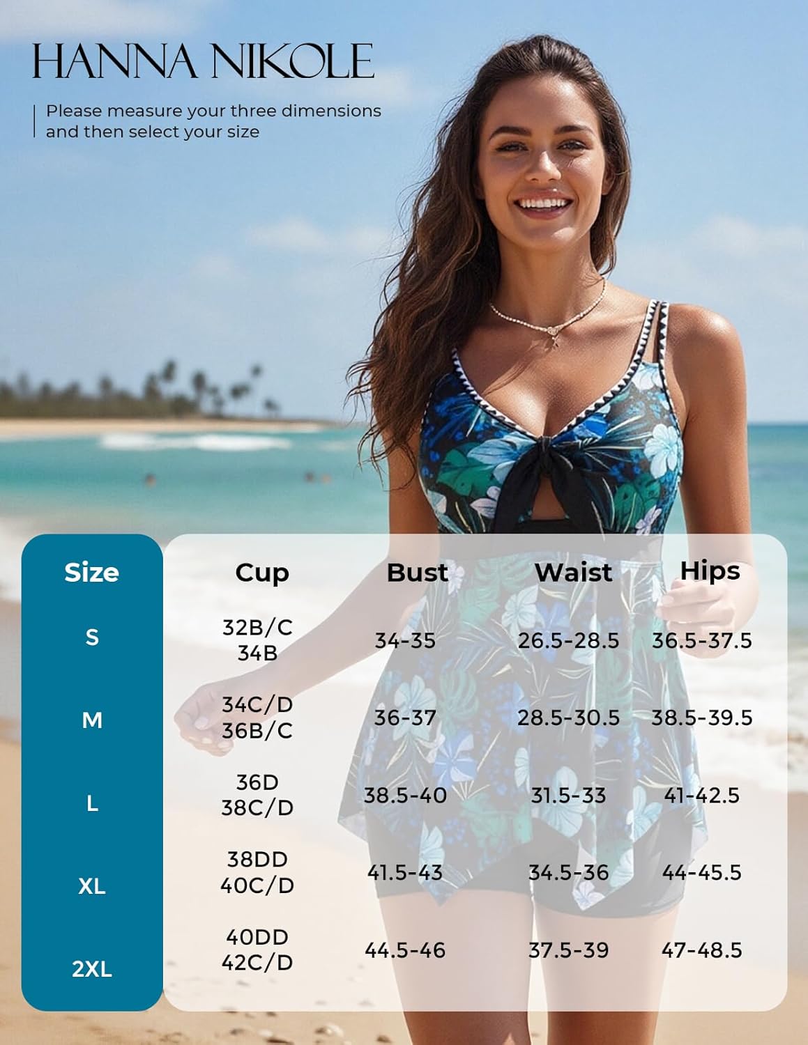 Hanna Nikole Tankini Swimsuits for Women 2026 Tummy Control 2 Piece Bathing Suit Flowy Floral Print Swim Dress - Image 6