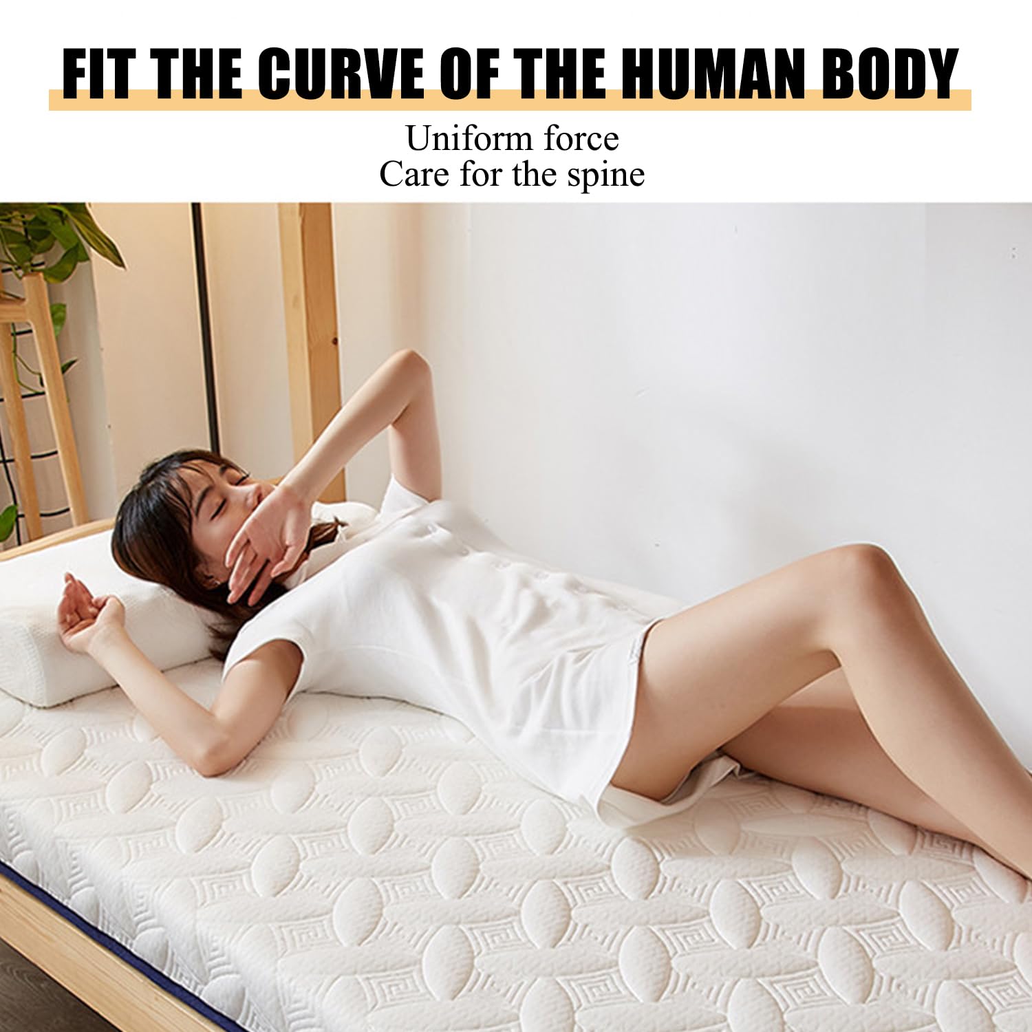 White/9cm,125x200cm, Latex Futon Matratze Topper Bodenmatretzenpolster Mit Elastischem Band Gepflegte Matratzen Pad Abdeckung 5Cm/9Cm Dick Campingmatratze Schlafkissen Für Schlafzimmer