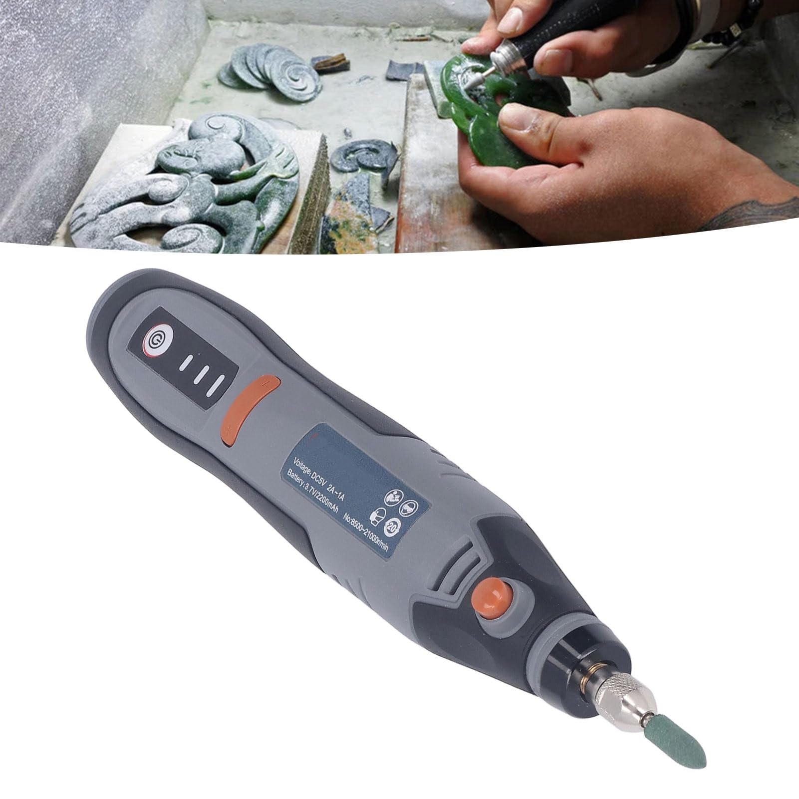 Herramienta amoladora inalámbrica, pluma de pulido eléctrica de 2200 mAh, batería de 3 engranajes, recargable, ligera para cortar y pulir y perforar