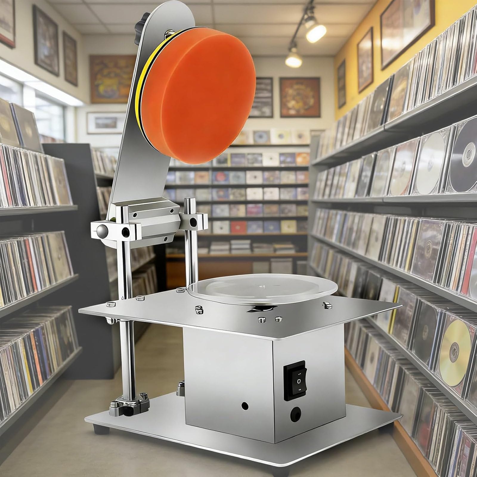 Apparecchio lucidatura Dischi CD/Dvd, riparatore Graffi con Doppio Motore, per Dischi ottici graffiati o ossidati, Costruzione Robusta, Peso Netto 4kg, Dimensioni compatte