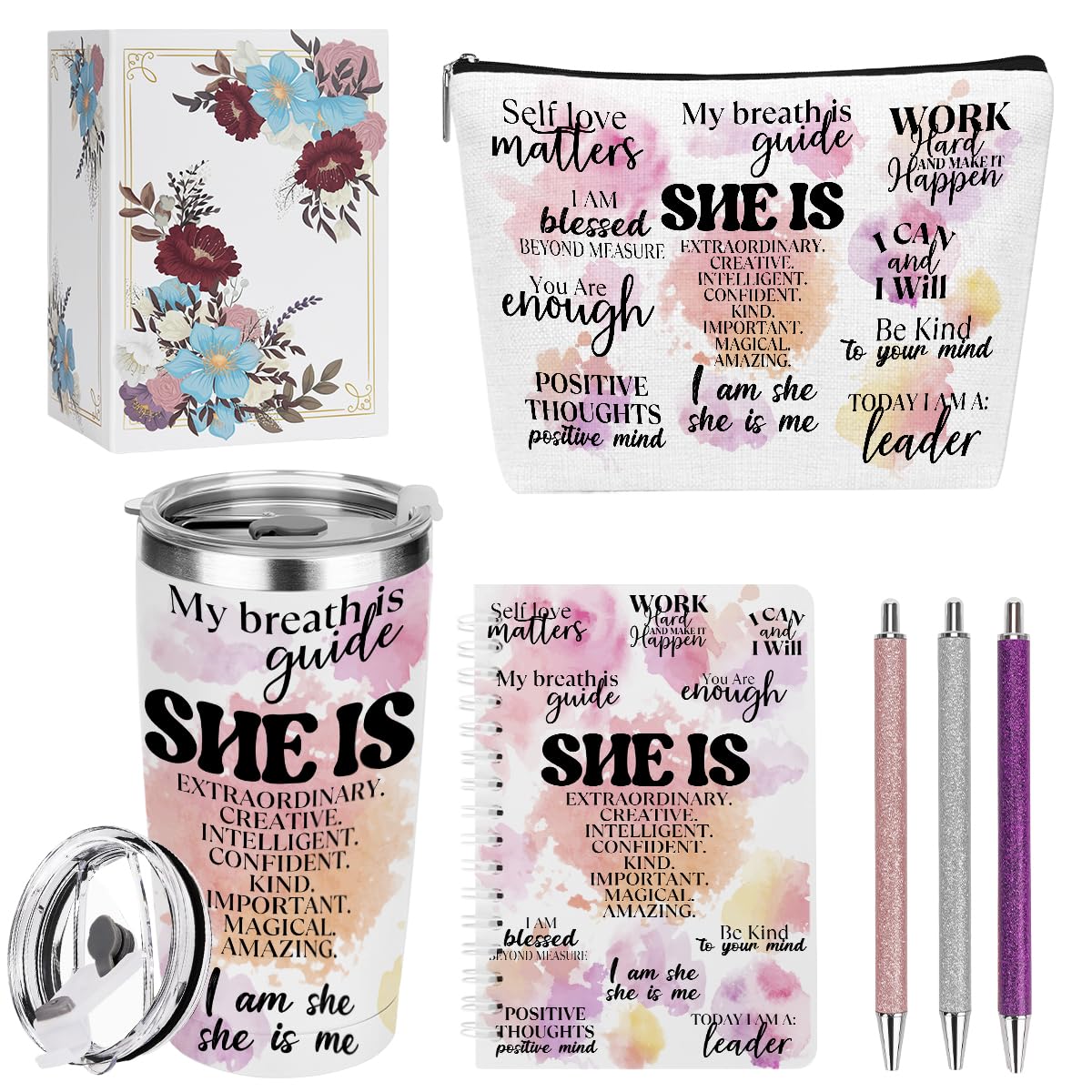 Positive Affirmations Self Love Mental Health Gifts Inspirational Gifts for Women Friend Sister Aunt Birthday Friendship Christmas Appreciation, 20oz