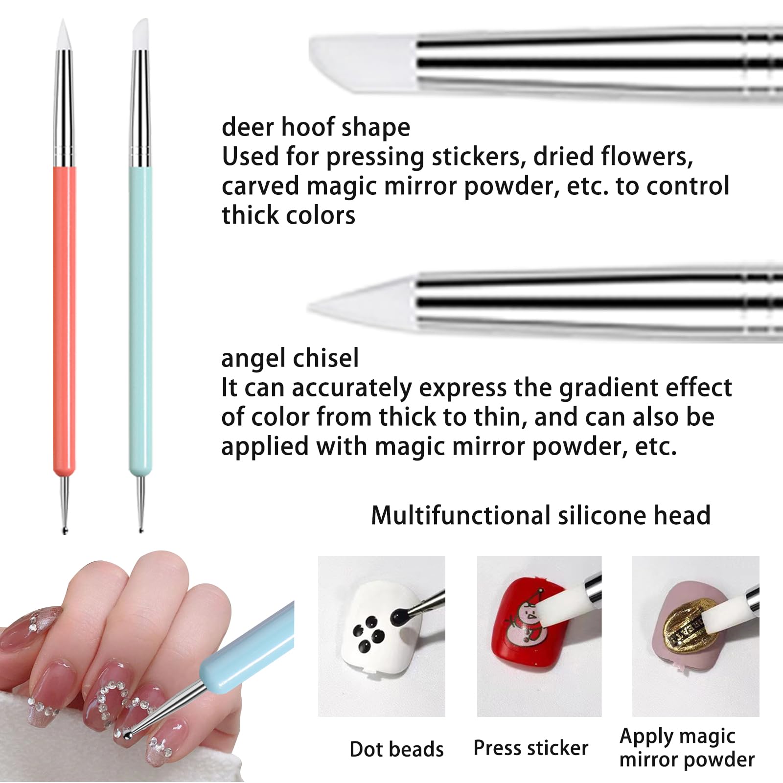 Nail Art Stamper,14 Pcs Placas Estampacion Uñas Nail Stamping Kit,Sellos De Silicona Transparente,Estampador Para Uñas Con Raspador