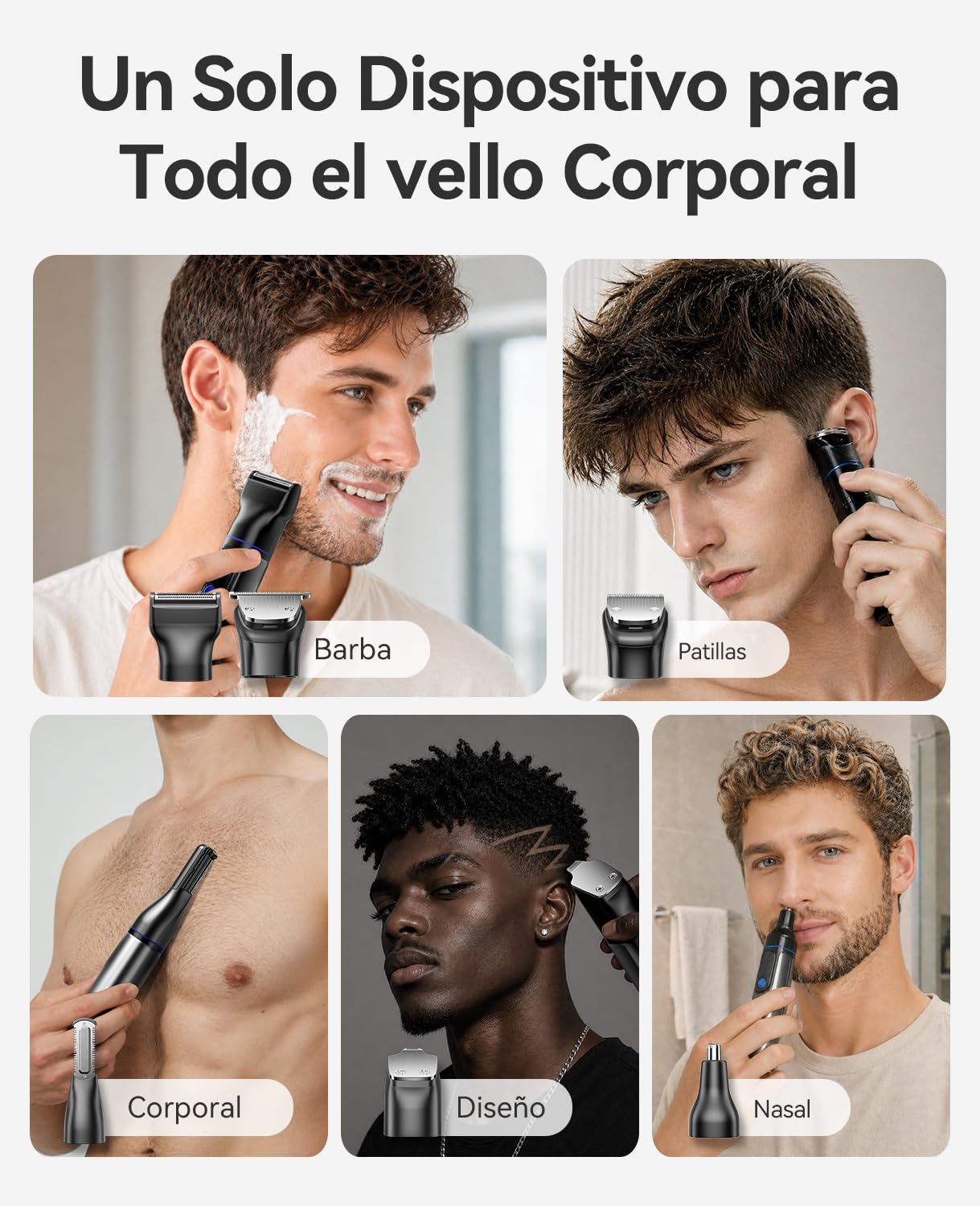 kensen Afeitadora Corporal Masculina 6 en 1, Cabezal Magnético
