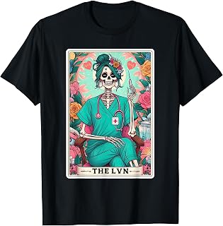 The LVN Tarot Card Skeleton License Vocational Nurse Nursing T-Shirt