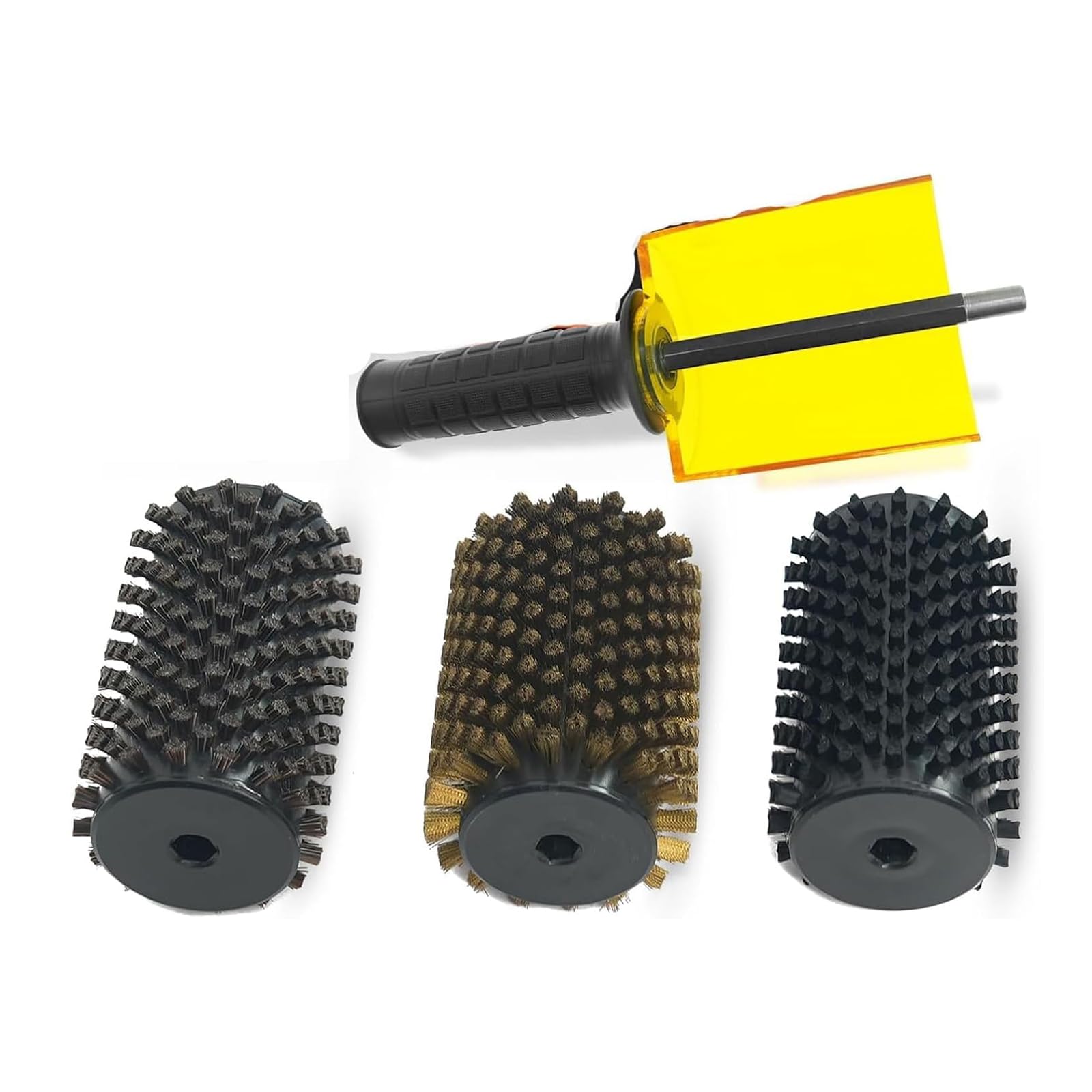 Kit De Brosses Rotatives pour Skis 150/300 Mm, Kit De Brosses À Farter pour Snowboards, Comprenant 3 Brosses, pour Farter Et Retirer Facilement Le Fart, Utilisable avec Une Perceuse Électrique