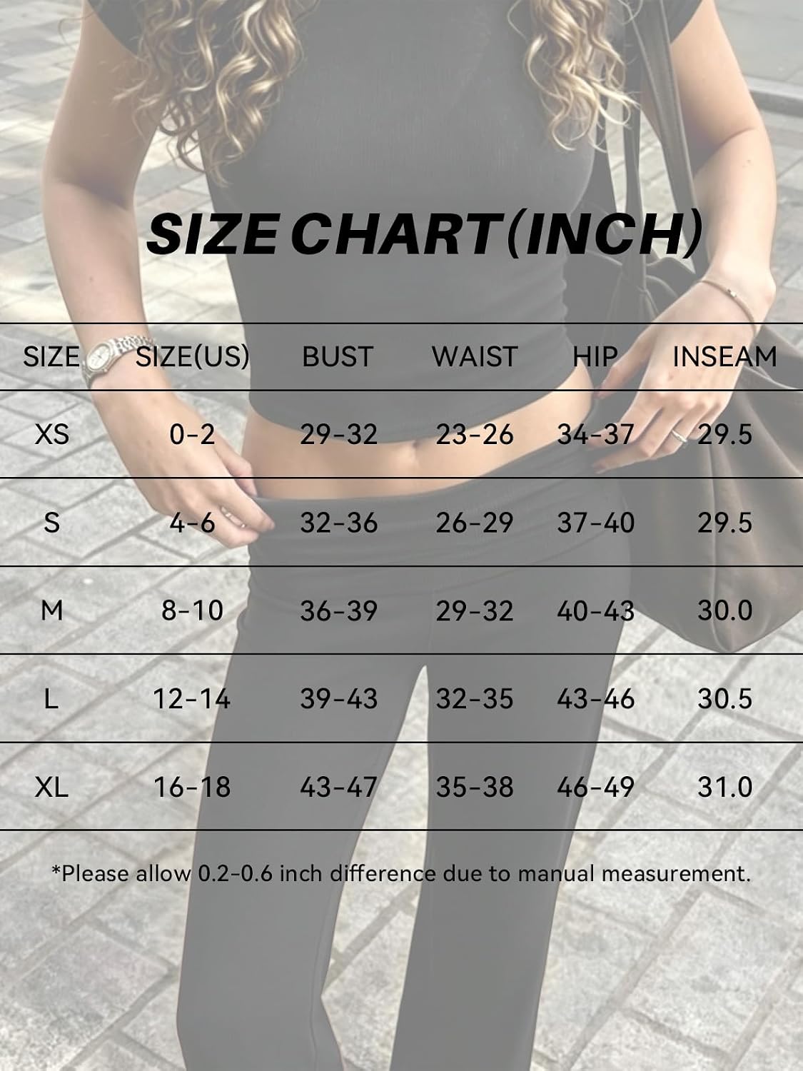Women's Two Piece Lounge Set: Soft Modal Crop Top & Fold Over Flare Leggings Y2K Outfit — view 6