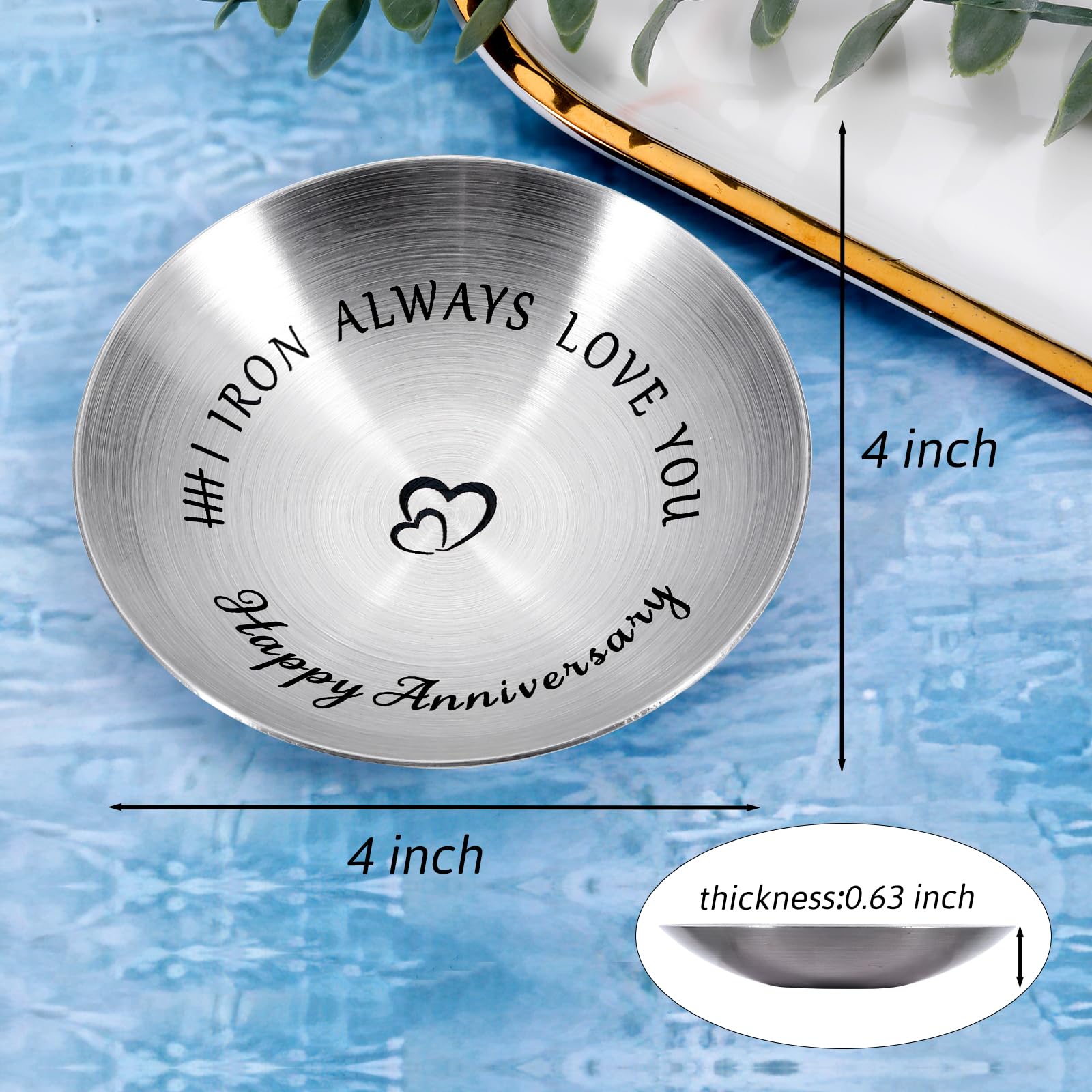 6 Years Anniversary Wedding Gifts for Couples Iron 6th Anniversary for Him Her Ring Holder Wedding Anniversary for Husband Wife Boyfriend Girlfriend Christmas Valentines Birthday Gifts for Women Men