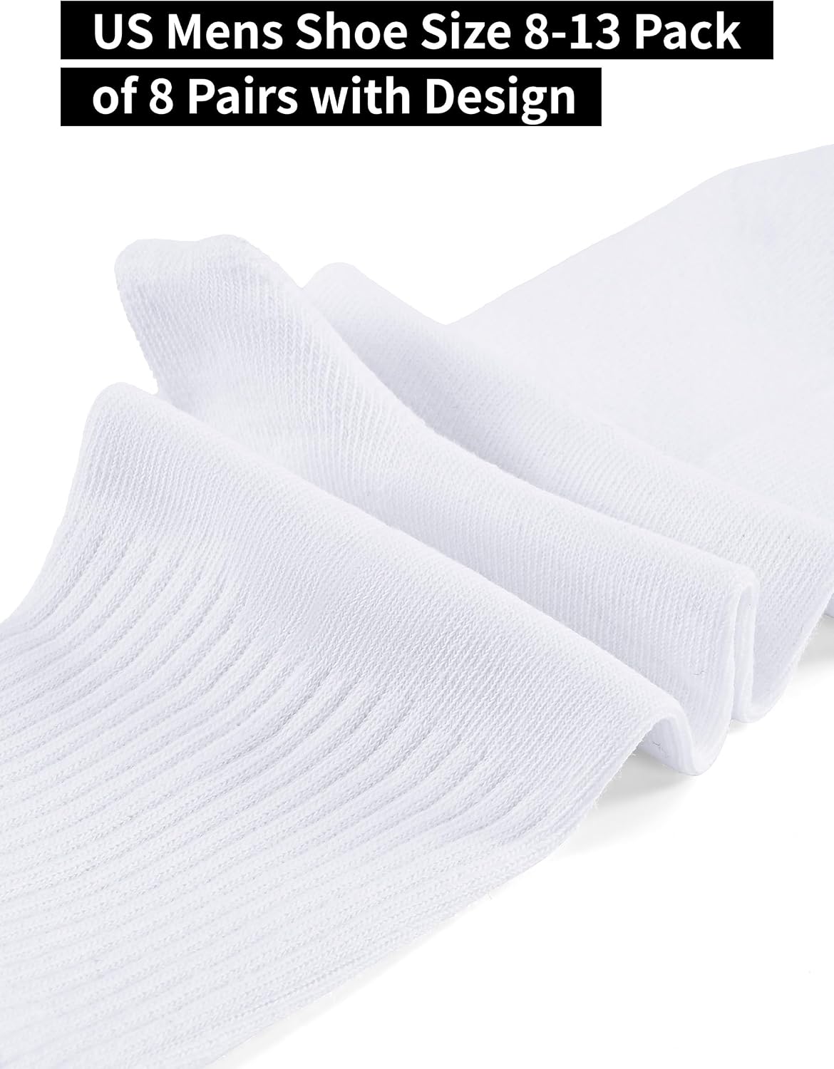 Forony Mens Crew Socks 8 Pairs Lightweight Quick Dry Athletic Comfy Combed Cotton Size 8-13