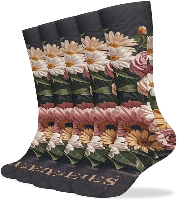 Breathable Boot Sock Bonsai Tree Sugar Skull Socks for Women Men Cotton Sock Moisture-Wicking Warm Stockings Casual Long Socks for Hiking Work Sports 5 Pairs