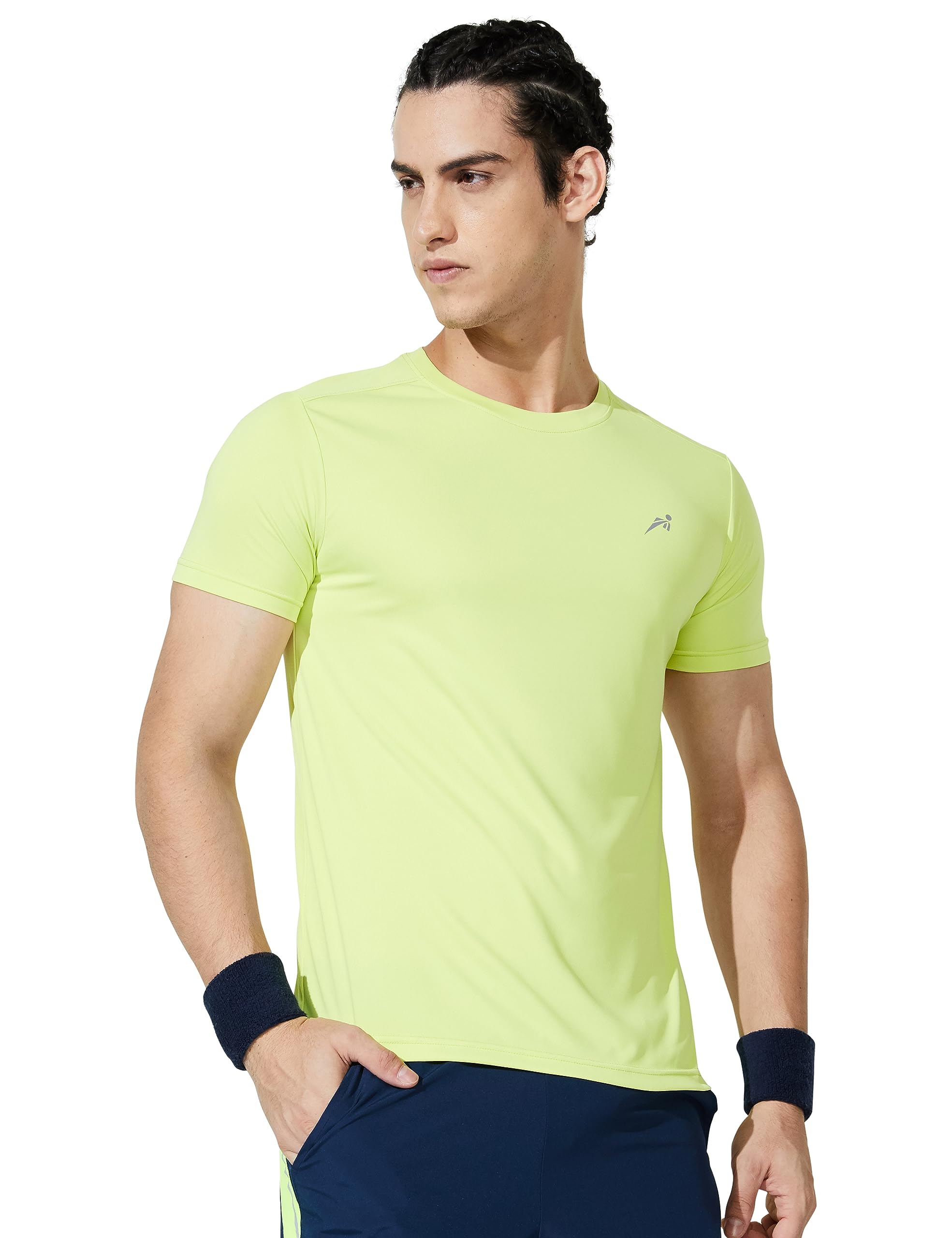 Amazon Brand - Symbol Men's Solid Active Regular Fit Sports T-Shirt | Round Neck | Half Sleeve (Available in Plus Size and Combo Pack of 2)