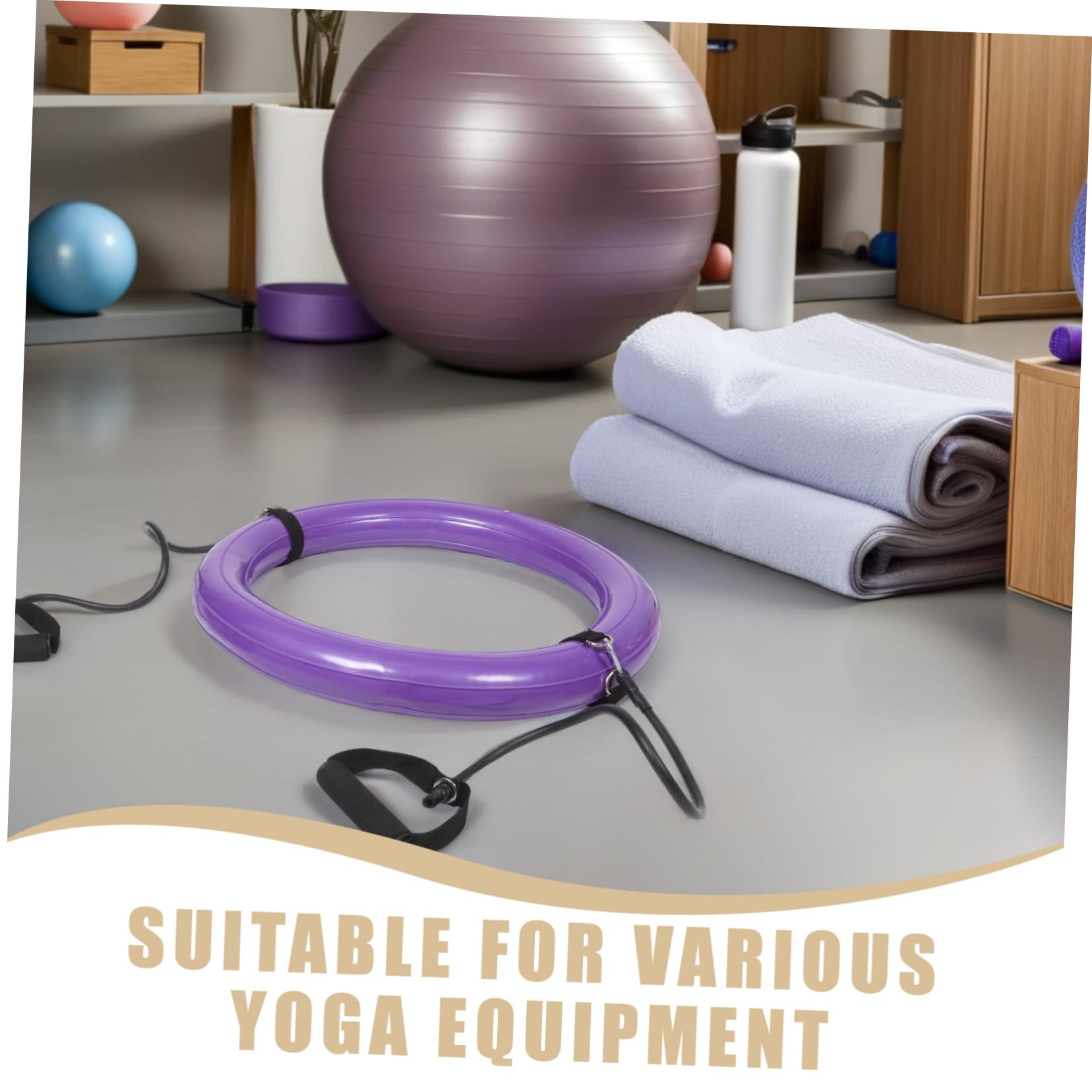 Base per Palla Yoga Antiscivolo 60cm in PVC Porpora | Anello Fisso con Maniglia, Struttura Ispessita, Supporto Stabile per Pratica Domestica e Attività Outdoor