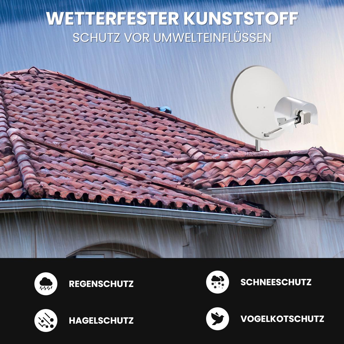 [ Test très bien, note 1.2 *] GSS LNB Capuchon de protection contre les intempéries pour 1 LNB, LMB Housse de protection contre les intempéries Protection contre la grêle, la neige, la pluie, LMB