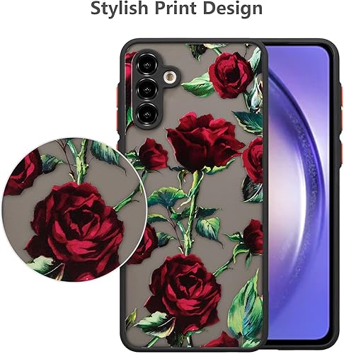 Miniatura 2 de XIZYO Funda para Samsung Galaxy A54 5G, bonita funda de teléfono floral rosa para mujeres y niñas, diseño impreso delgado, translúcido, mate, funda