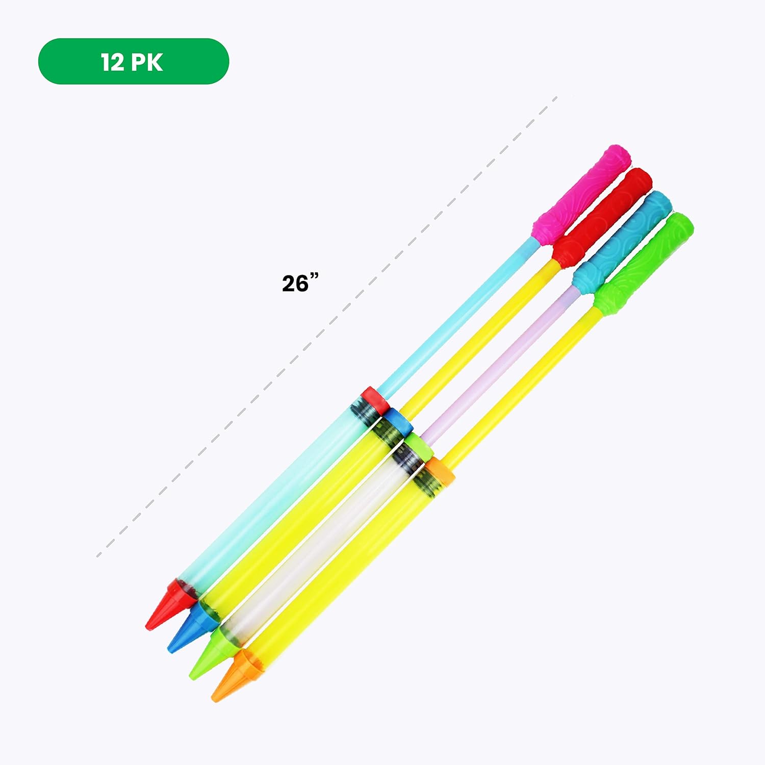 Boley Crayon Water Blasters - 12 Pk 17" Long Range Super Soaker Water Gun Pool Party Game Set - Big Water Guns for Kids & Adults : Toys & Games