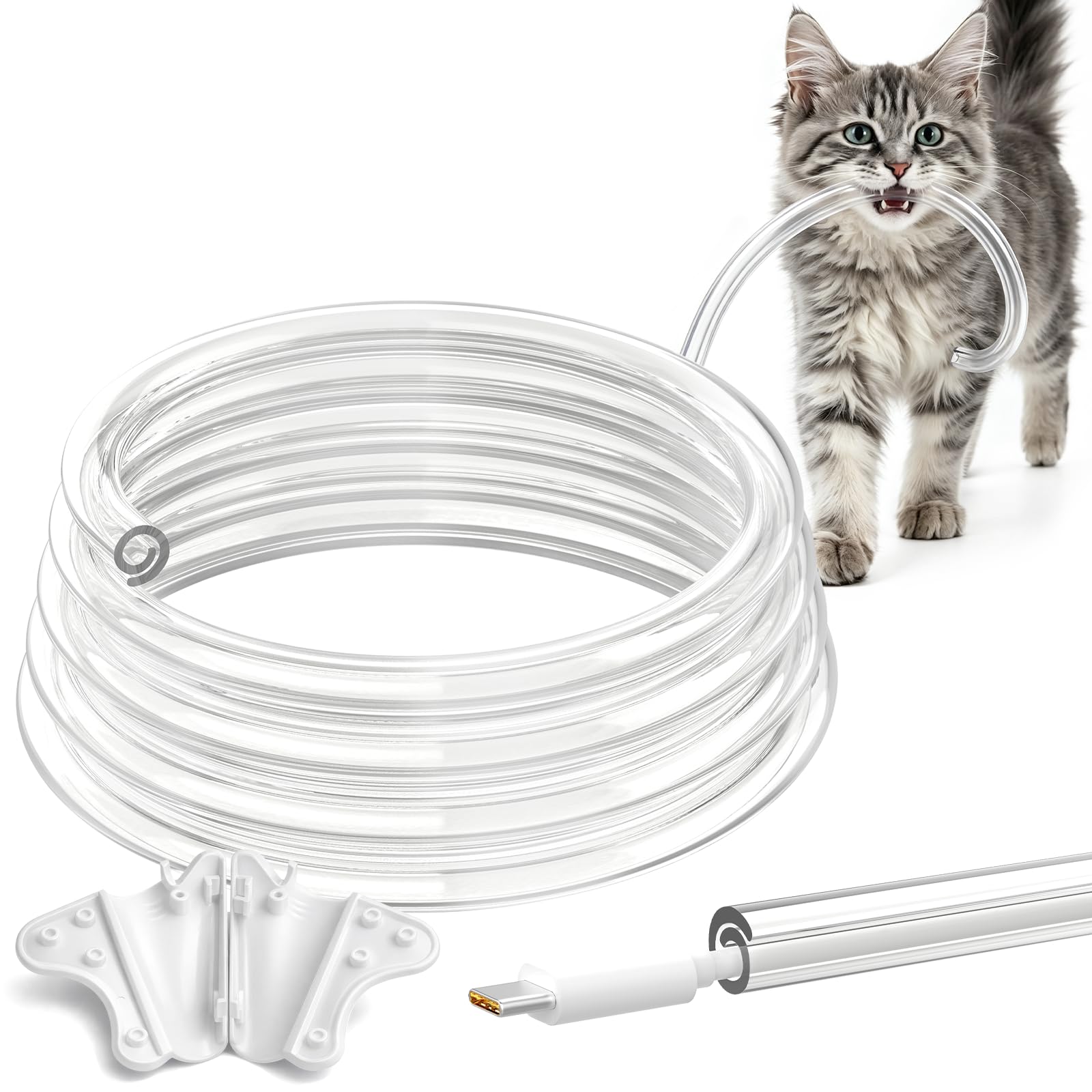 REFLYING Clear PVC Cable Sleeve 6m 9mm Self Closing Cable Tidy Protector