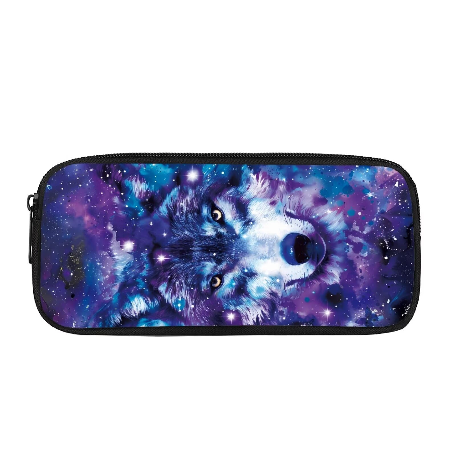 Biyejit Wolf Patterns Pencil Case Kids Pen Bag Box Child Cosmetic Makeup Coins Purse for Womens Ladies Toiletry Stationery Bag for Teen Boys Girls Back to School Gift — image 1