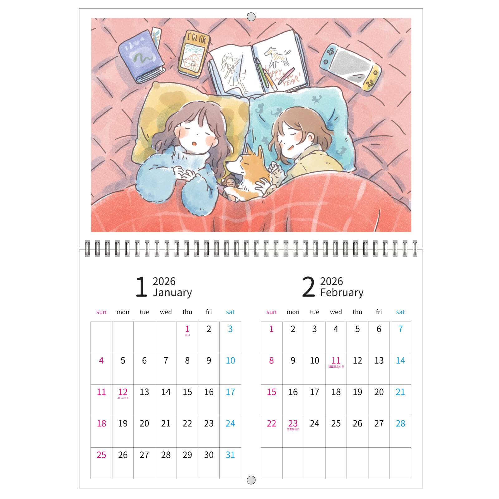 Amazon | 2026年 A4ウォールカレンダー かわいみな「素敵な毎日