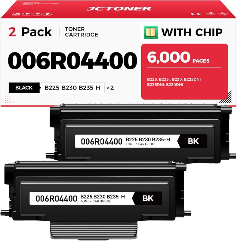 B230 B225 B235 Cartucho de tóner negro de alta capacidad 006R04400 Paquete de 2 repuestos para Xerox 006R04399 006r04400 006r04401 Tóner compatible con impresora láser Xerox B230 B225 B235 B230DNI B225DNI B235DNI
