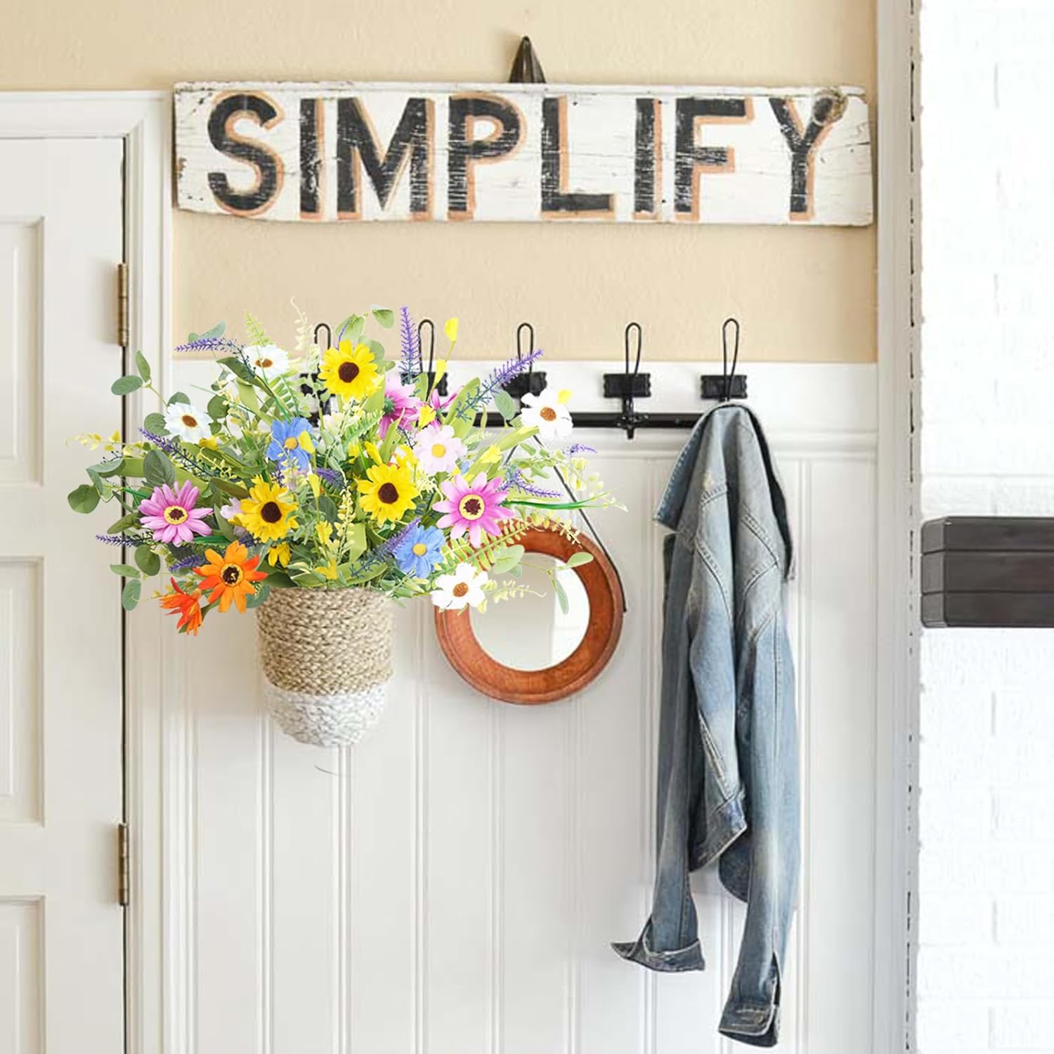 GTIDEA 4 Bundles Artificial Daisy Flowers Bouquet, 20 Inch Fake Silk Spring Flowers Faux Wildflowers Floral Arrangements for Home Indoor Table Vase Wedding Party Decor (Colorful) - Image 5